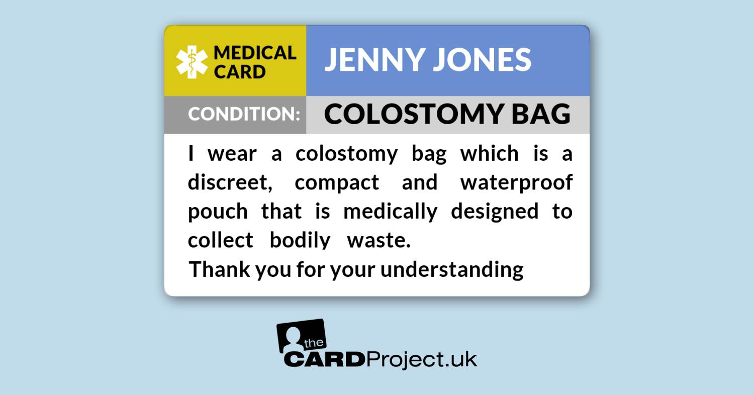 Colostomy Bag Medical Card (FRONT)